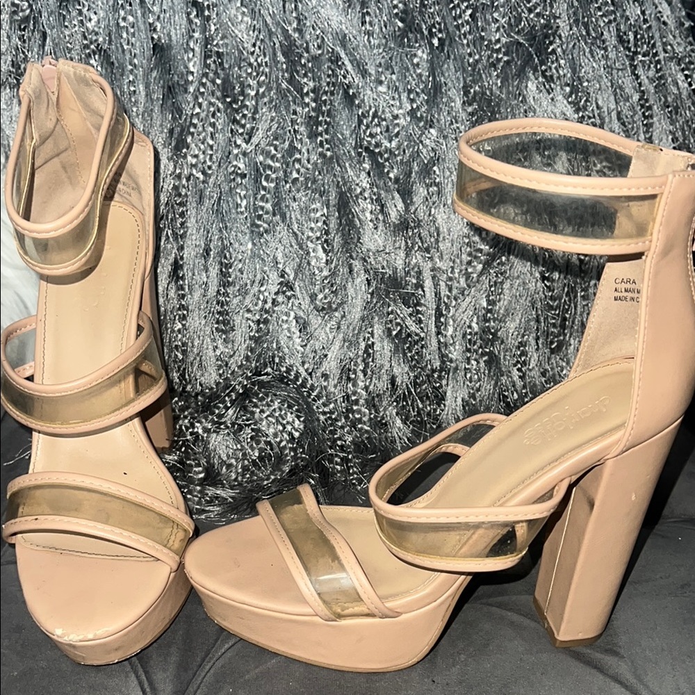 Elegant Nude Platform Heels - Picture 6 of 8